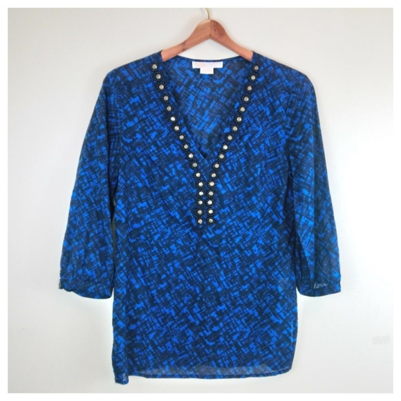 Michael Kors Tunic Long Sleeve Blouse - Picture 1 of 3